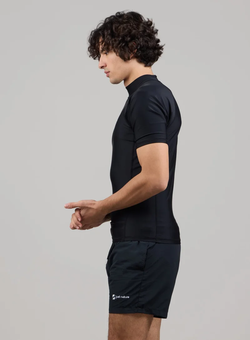 Just Nature Black Short Sleeve Rashguard for Men | Best Price UAE